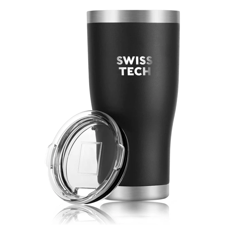 כוס שתייה תרמית 591 מ"ל מבית SWISS+TECH - שחור