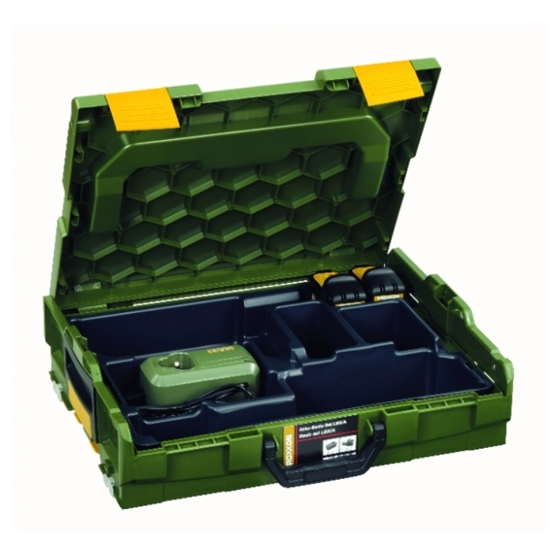 ארגז L-BOXX כולל 2 סוללות 10.8V ומטען מבית PROXXON