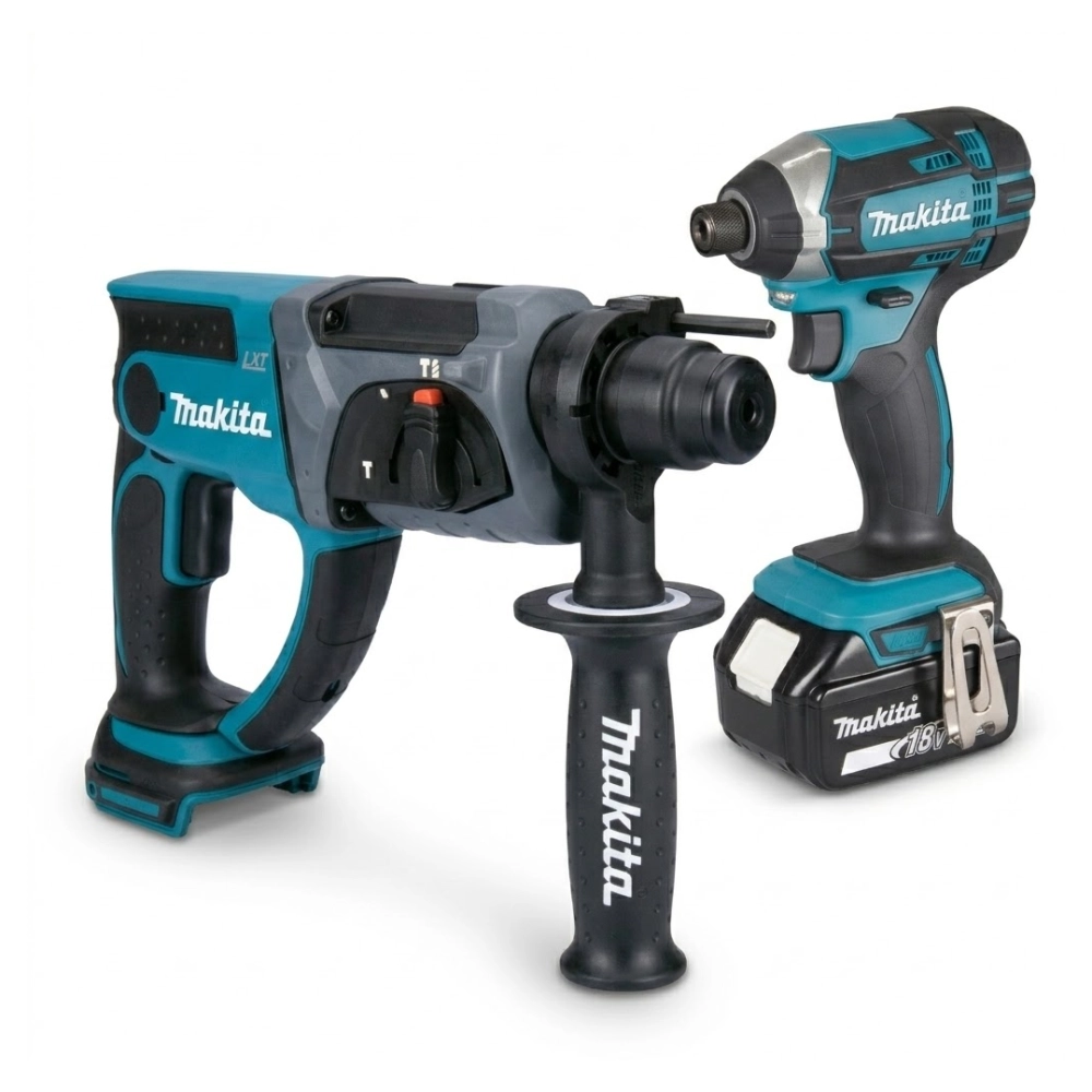 סט מברגת אימפקט DTD152Z ופטישון DHR202Z מבית Makita + תיק, מטען ו-2 סוללות בייסיק